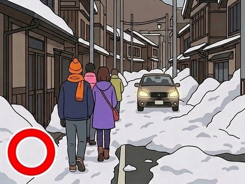 歩道が狭くても車道を歩かない