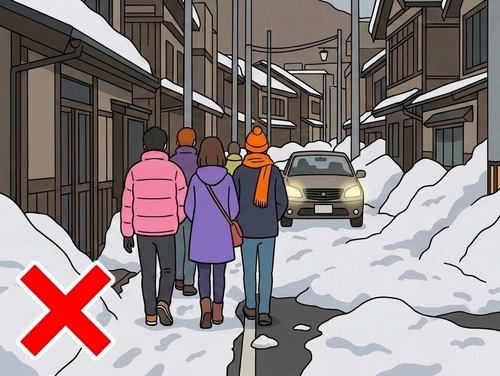 歩道が狭くても車道を歩かない